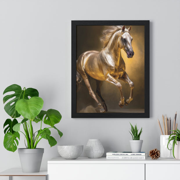Majestic Horse Vertical Framed Poster, Equine Art Print, Home Decor, Animal Lover Gift, Equestrian Wall Art, Horse-Themed Decoration