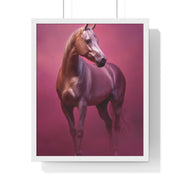Elegant Horse Vertical Framed Poster, Farmhouse Decor, Animal Art Print, Gift for Horse Lovers, Equine Wall Art