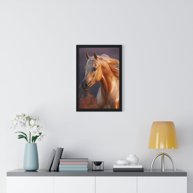 Majestic Horse Framed Poster | Equine Wall Art | Nature Decor | Gift for Horse Lovers | Equestrian Home Decor | Birthday & Housewarming