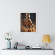 Stunning Horse Vertical Framed Poster, Home Décor, Equestrian Art, Gift for Horse Lovers, Inspirational Wall Art, Rustic Interior