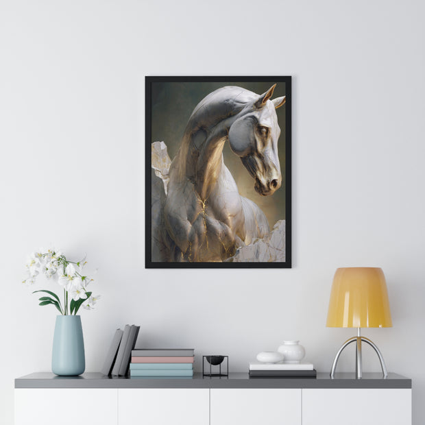 Elegant Horse Sculpture Wall Art, Horse Decor, Modern Framed Poster, Home Decor, Gift for Animal Lovers, Art for Living Room