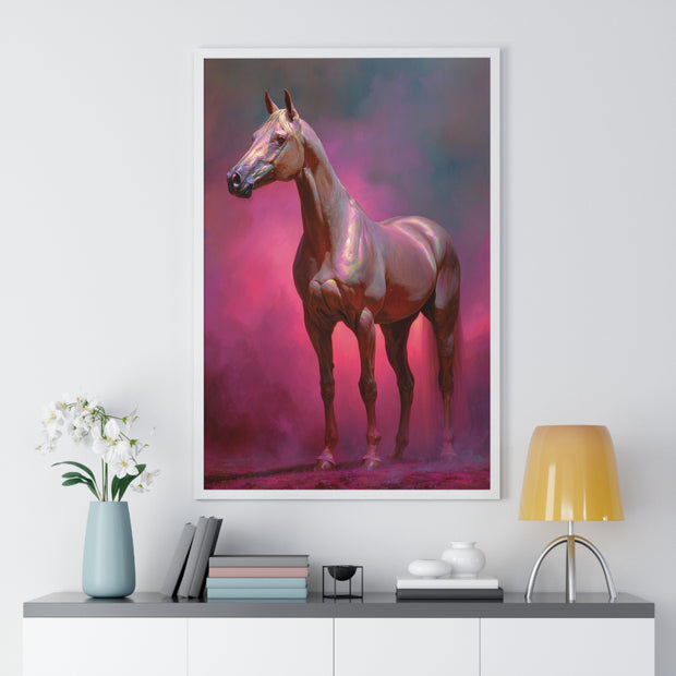 Elegant Horse Wall Art Print, Vertical Framed Poster, Equestrian Decor, Horse Lover Gift, Home Aesthetic, Animal Art