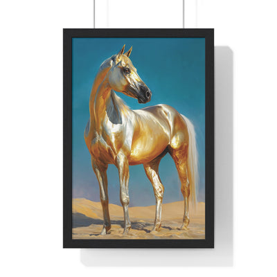 Elegant Horse Framed Poster | Art Decor for Animal Lovers, Horse Enthusiasts, Home & Office Wall Art, Gift for Equestrians