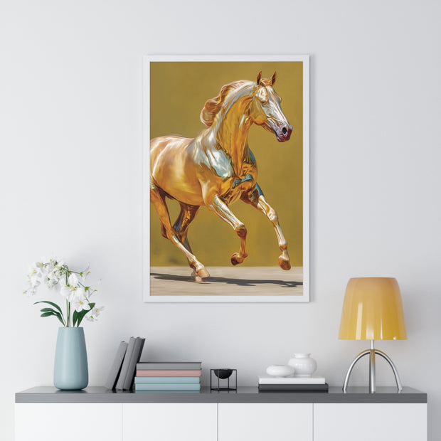 Elegant Horse Art Print, Vertical Framed Poster, Equine Decor, Modern Wall Art, Animal Lover Gift, Home Office Decoration
