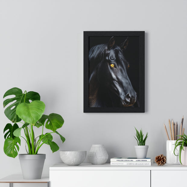 Elegant Horse Portrait Wall Art, Framed Horse Print, Home Decor, Animal Lover Gift, Equine Artwork, Living Room Decoration