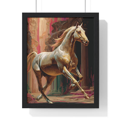 Majestic Horse Vertical Framed Poster | Equestrian Home Decor, Animal Art, Wall Art, Gift for Horse Lovers, Modern Art
