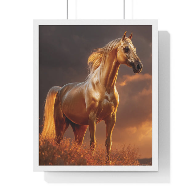 Majestic Horse Vertical Framed Poster | Equestrian Art | Home Decor | Art Print for Horse Lovers | Gift for Animal Enthusiasts