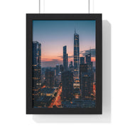 Urban Skyline Framed Poster, Wall Art, City Decor, Home Aesthetic, Modern Living, Gift for Housewarming, Minimalist Design