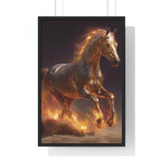 Majestic Horse Vertical Framed Poster, Equestrian Wall Art, Horse Lover Decor, Animal Print, Gift for Equine Enthusiasts