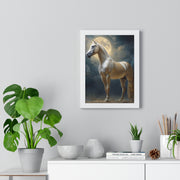 Majestic Horse Vertical Framed Poster | Equestrian Art Decor | Perfect Gift for Horse Lovers | Moonlit Wall Art | Home Office Decoration