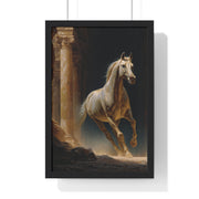 Elegant Horse Wall Art, Vertical Framed Poster, Equine Home Decor, Animal Art Print, Rustic Living Room Decoration
