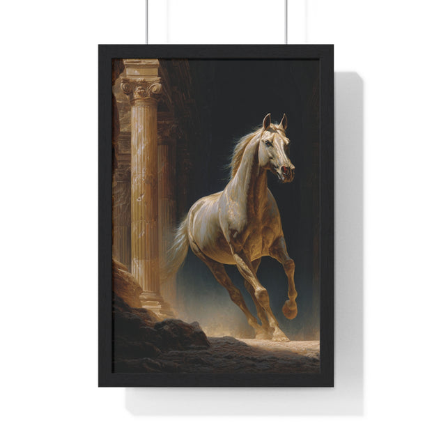 Elegant Horse Wall Art, Vertical Framed Poster, Equine Home Decor, Animal Art Print, Rustic Living Room Decoration