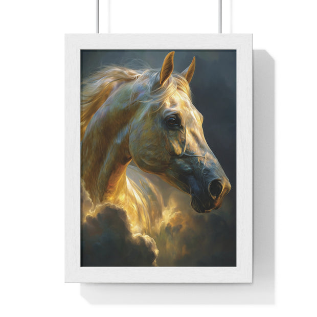 Majestic Horse Vertical Framed Poster, Equine Art, Home Decor, Gift for Horse Lovers, Animal Lovers Wall Art