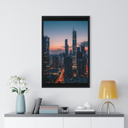 Urban Skyline Framed Poster, Wall Art, City Decor, Home Aesthetic, Modern Living, Gift for Housewarming, Minimalist Design