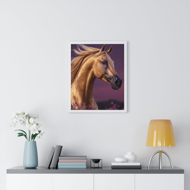 Majestic Horse Framed Poster | Equine Art Print for Home Decor | Ideal Gift for Horse Lovers, Equestrian Decor, Wall Art