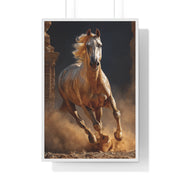 Stunning Horse Vertical Framed Poster, Home Décor, Equestrian Art, Gift for Horse Lovers, Inspirational Wall Art, Rustic Interior