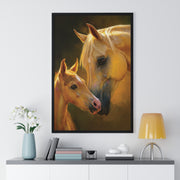 Heartfelt Horse Family Art, Vertical Framed Poster, Equine Decor, Horse Lover Gift, Animal Wall Art, Nursery Art, Equestrian Home