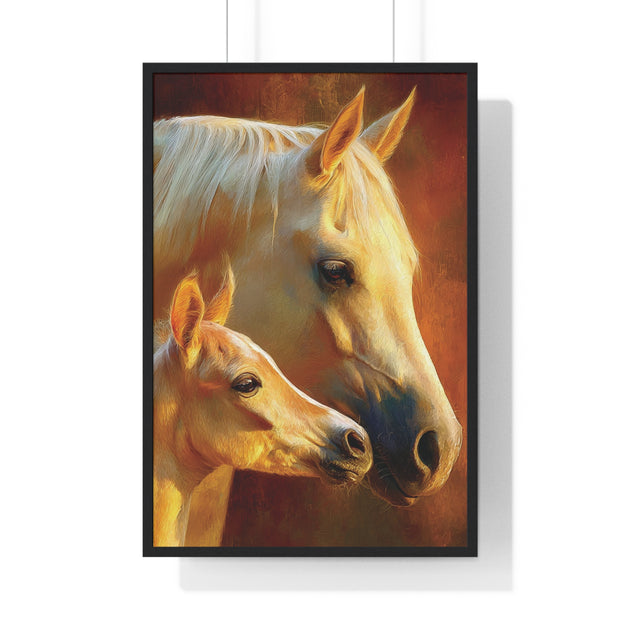 Elegant Horse Art Print, Framed Horse Poster, Equine Wall Decor, Animal Lover Gift, Cozy Home Decoration