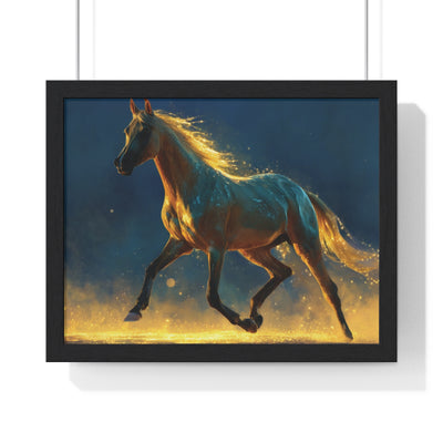 Majestic Horse Framed Poster, Equine Art Print, Wall Decor, Gift for Horse Lovers, Vibrant Home Accent, Horse Photography