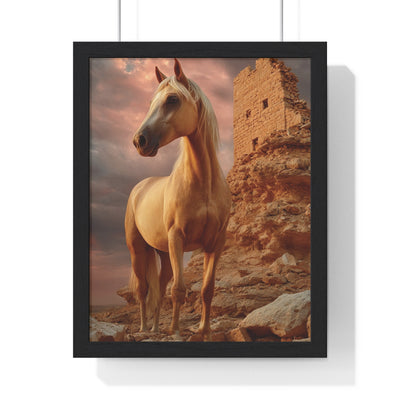 Majestic Horse Wall Art Print, Framed Nature Poster, Home Decor, Equestrian Gift, Western Wall Art