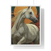 Majestic Horse Vertical Framed Poster, Equine Art, Animal Lover Decor, Gift for Horse Lovers, Home Wall Art, Rustic Farmhouse Style