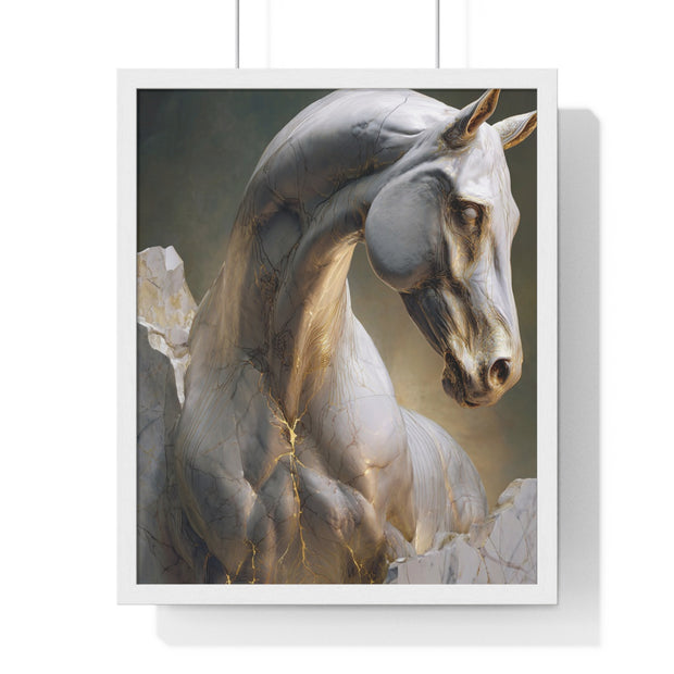 Elegant Horse Sculpture Wall Art, Horse Decor, Modern Framed Poster, Home Decor, Gift for Animal Lovers, Art for Living Room