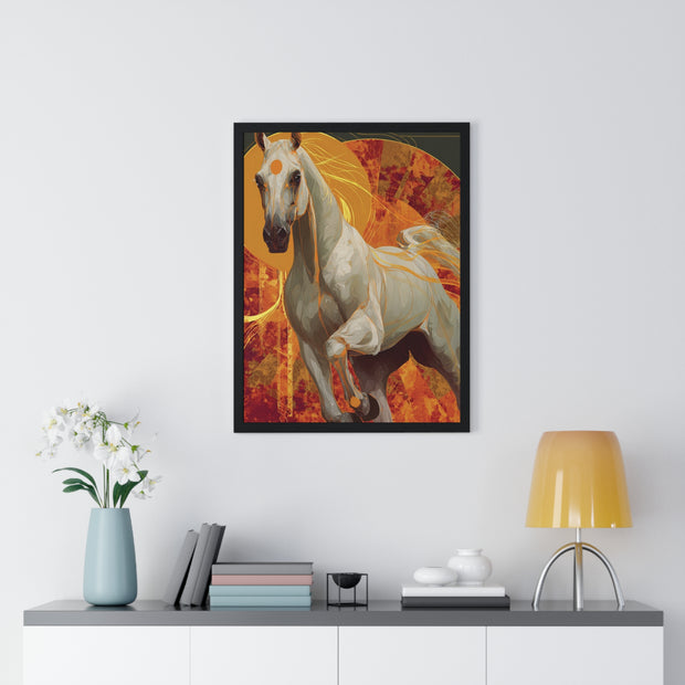 Majestic Horse Art Print, Vertical Framed Poster for Horse Lovers, Equine Wall Decor, Equestrian Gifts, Nature-Inspired Home Art