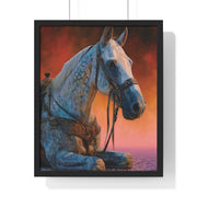 Elegant Horse Vertical Framed Poster - Art Print for Horse Lovers, Home Decor, Gift, Animal Wall Art, Nature Enthusiasts