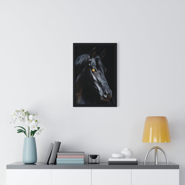 Elegant Horse Portrait Wall Art, Framed Horse Print, Home Decor, Animal Lover Gift, Equine Artwork, Living Room Decoration