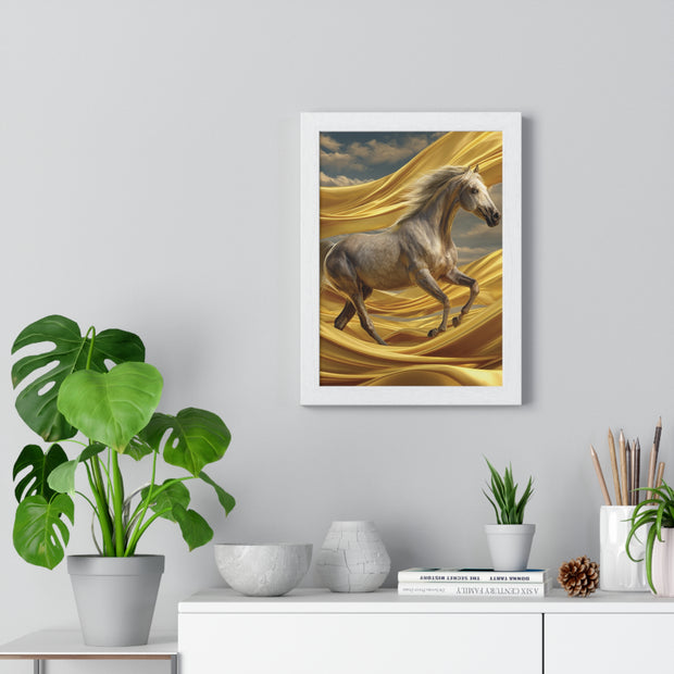 Majestic Horse Framed Poster - Equine Wall Art, Home Decor, Gift for Horse Lovers, Equestrian Art, Nature Inspired Decoration