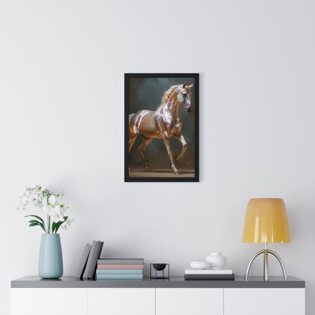 Elegant Horse Art Print, Vertical Framed Poster, Equine Wall Decor, Horse Lover Gift, Home Office Decoration, Animal Art